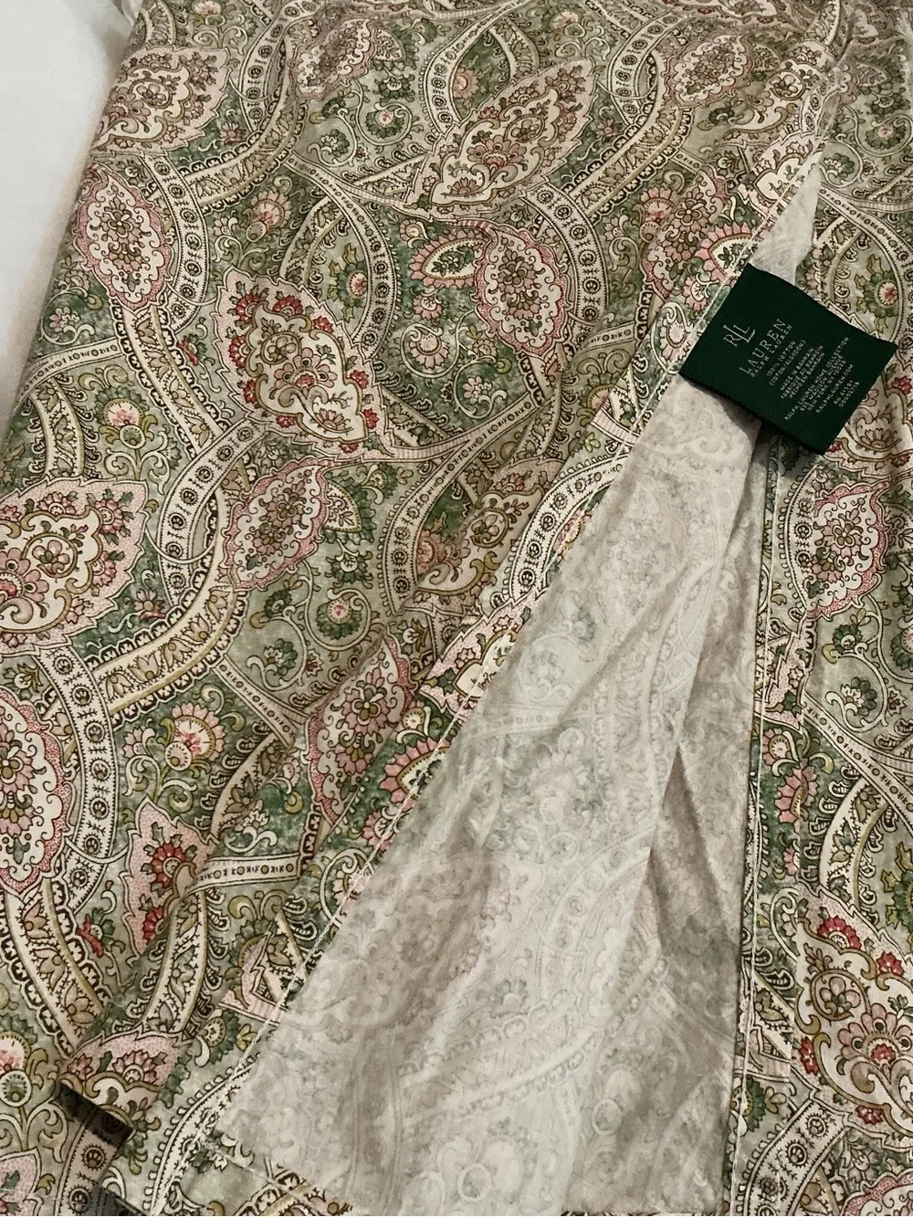 EUC Ralph Lauren King Paisley 100% Cotton Flat Sheet